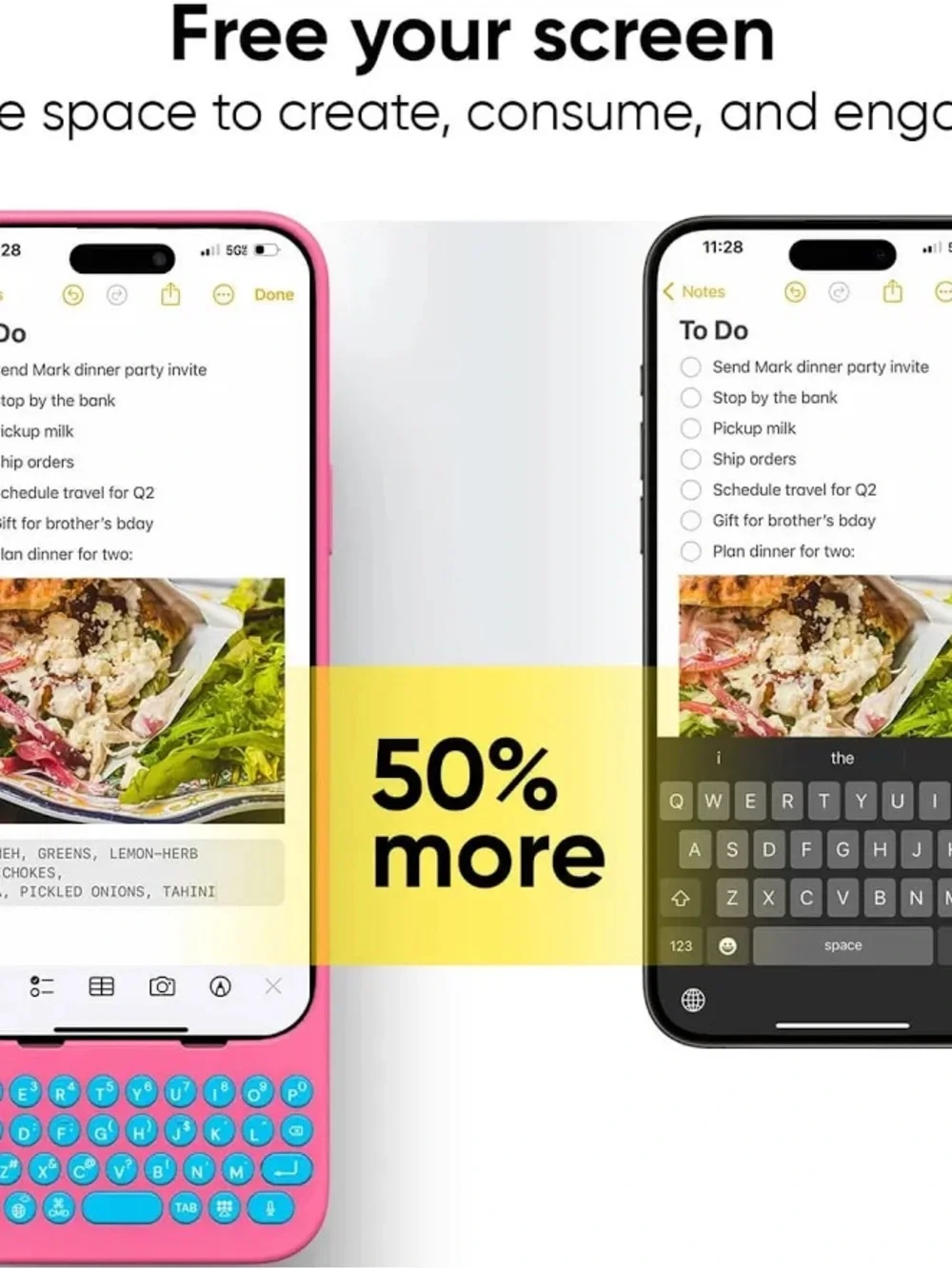 Clicks Pink iPhone 15 Plus Keyboard Case -